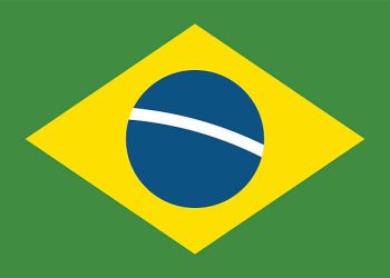Brazil flag over green background vector illustration. Brazil flag country symbol and brazil flag national background design. Brazil flag texture state. Brazil flag patriotism icon.